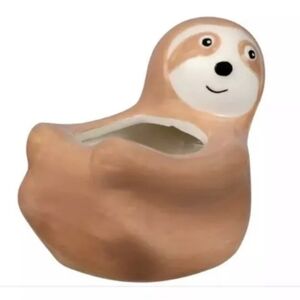 Sammie The Sloth Ceramic Planter Pot for Succulents or Small Plants NEW Sealed